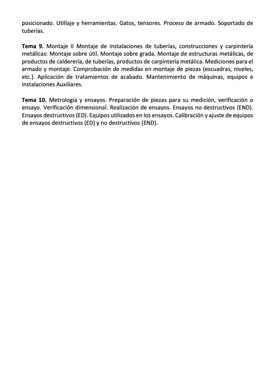 Programa de la Especialidad E2 SOLDADURA Y CALDERERÍA (2/2)
