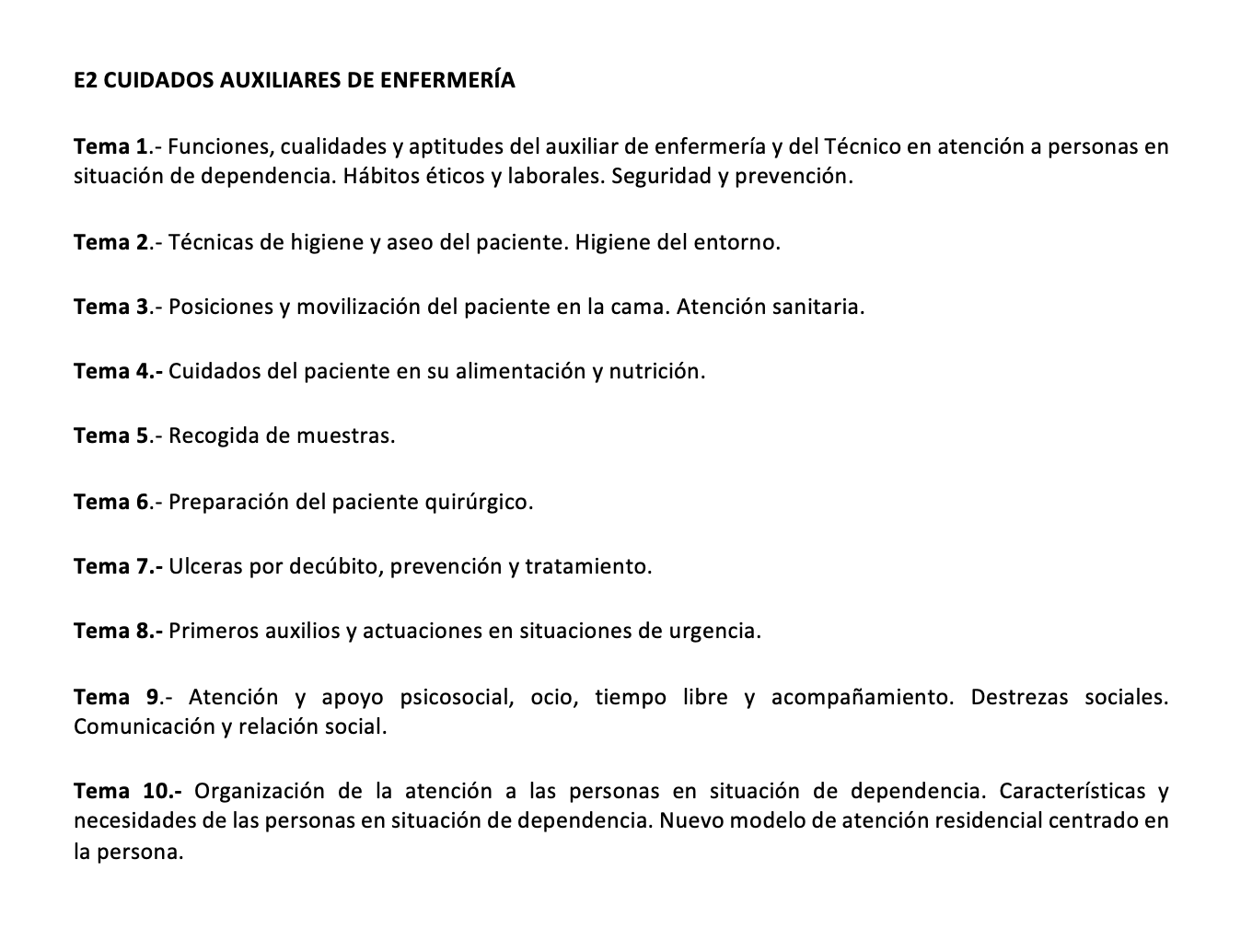 Temario E2 CUIDADOS AUXILIARES DE ENFERMERIA (+Test) - Imagen 2