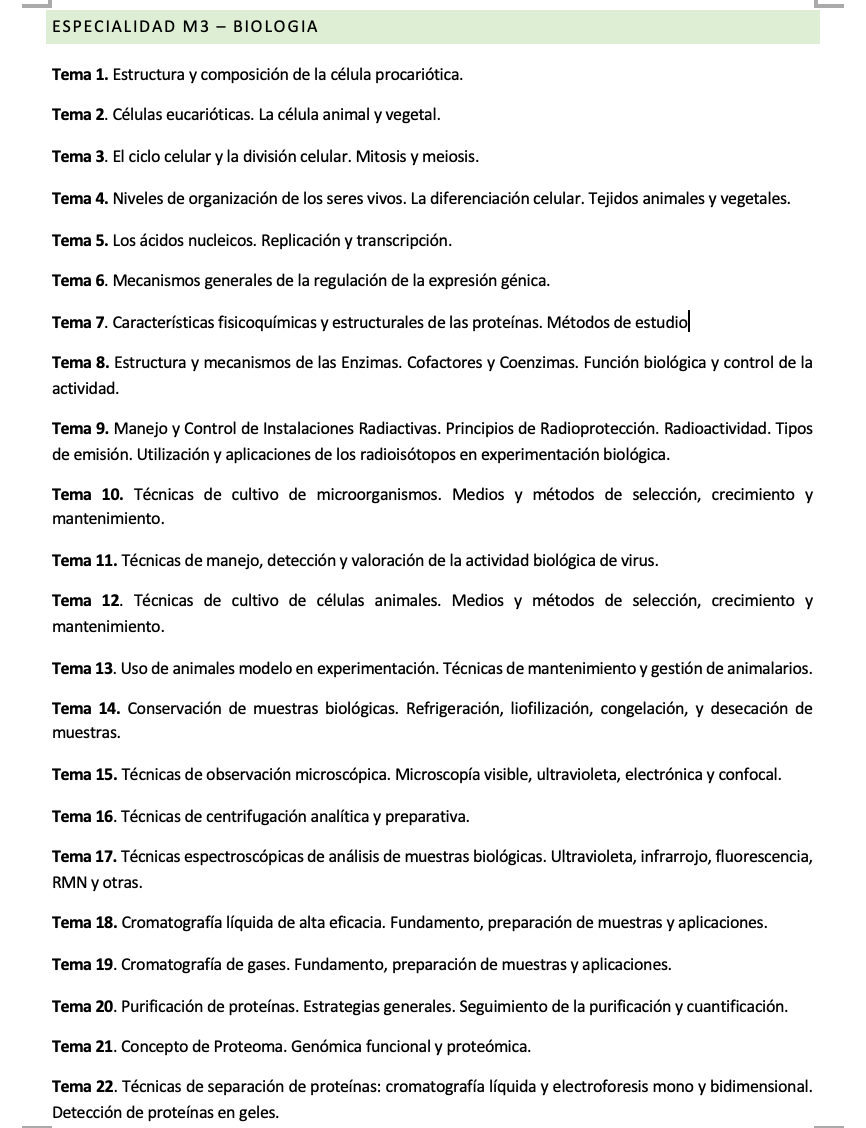 Programa de la Especialidad M3 BIOLOGIA (1/2)