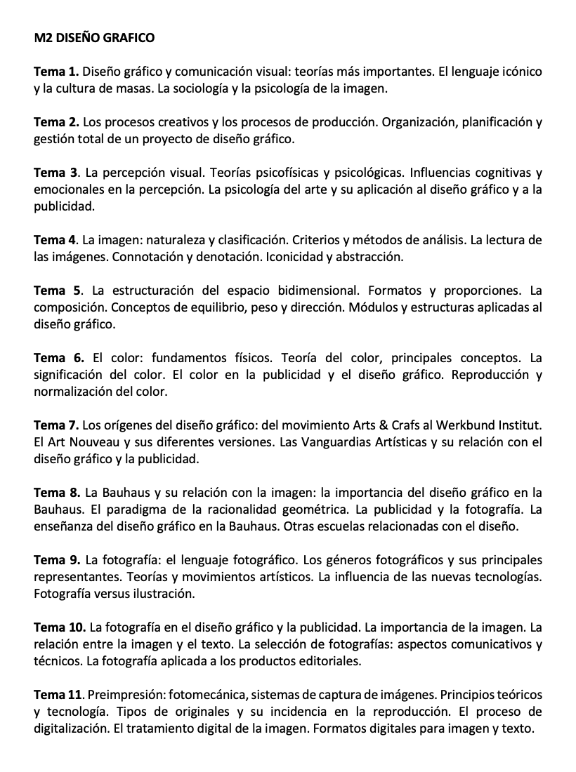Programa de la Especialidad M2 DISEÑO GRÁFICO (1/3)