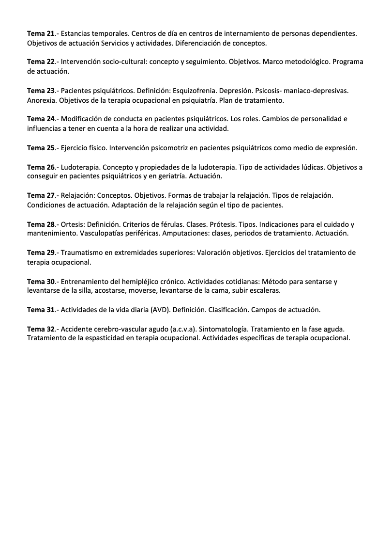 Programa de la Especialidad M2 TERAPIA OCUPACIONAL (2/2)