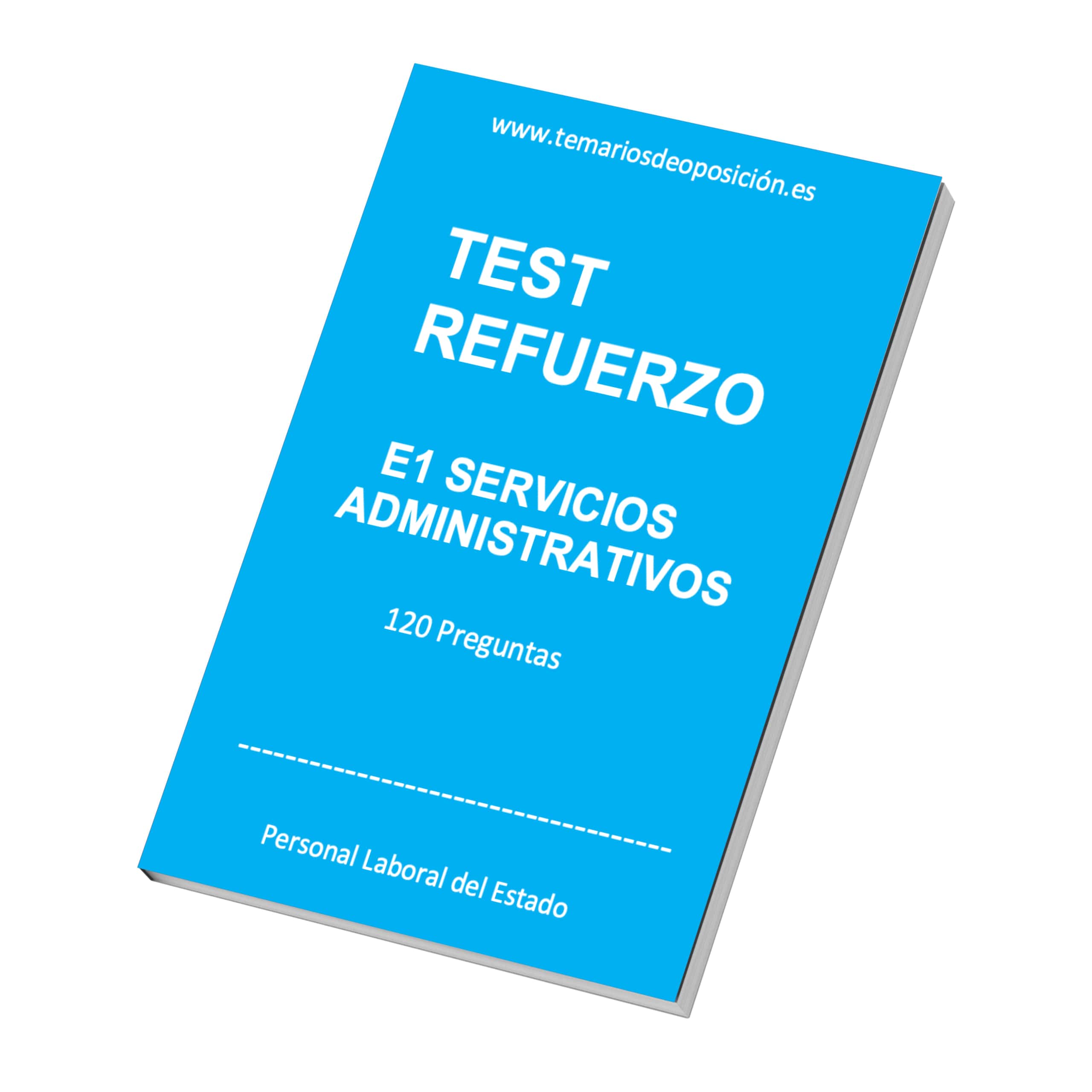 Portada TEST REFUERZO Especialidad E1 SERVICIOS ADMINISTRATIVOS